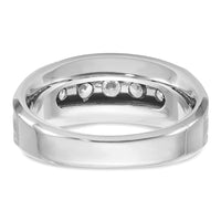 14k White Gold IBGoodman Men's Polished & Satin 5-Stone Diamond Ring