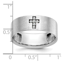 14k White Gold IBGoodman Men's Satin Cross Ring Mounting