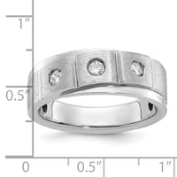 14k White Gold IBGoodman Men's Polished/Satin Diamond Ring Mounting