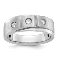 14k White Gold IBGoodman Men's Polished/Satin Diamond Ring Mounting