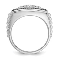 14k White Gold IBGoodman Men's Polished & Textured Cluster Ring Mtg