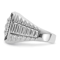 14k White Gold IBGoodman Men's Polished & Textured Cluster Ring Mtg