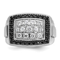 14k White Gold IBGoodman Men's Polished & Textured Cluster Ring Mtg