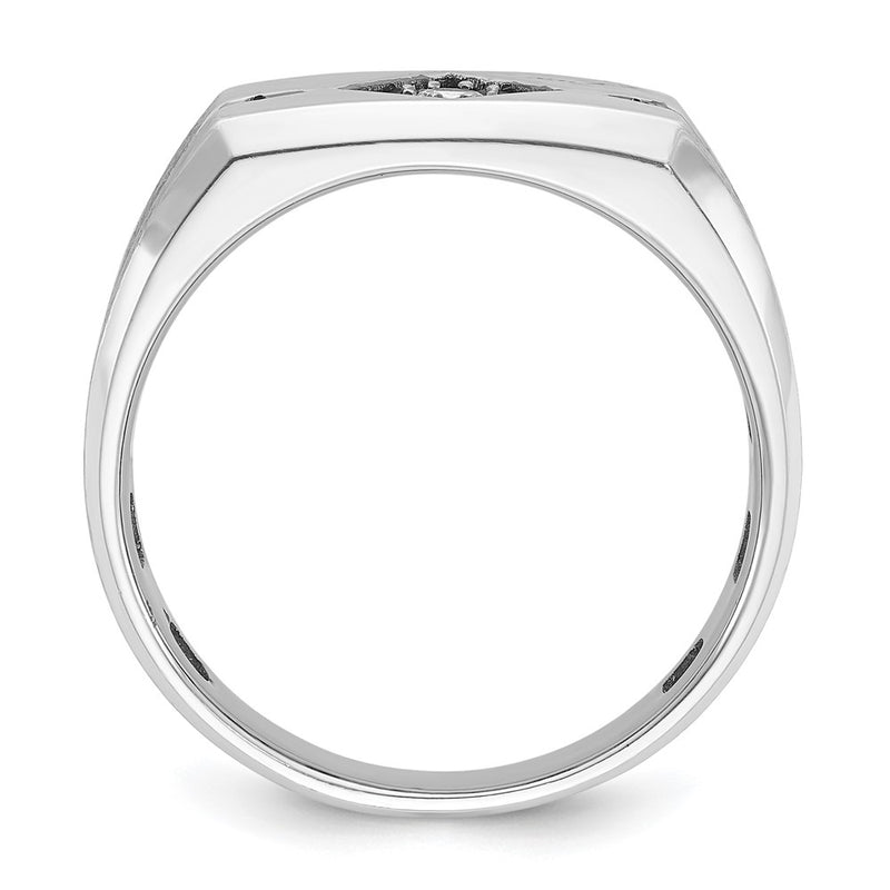 14k White Gold IBGoodman Men's Satin Diamond Ring Mounting