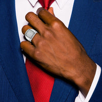 14k White Gold IBGoodman Men's Polished & Satin Cluster Ring Mounting