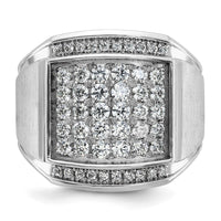 14k White Gold IBGoodman Men's Polished & Satin Cluster Ring Mounting