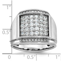 14k White Gold IBGoodman Men's Polished & Satin Cluster Ring Mounting