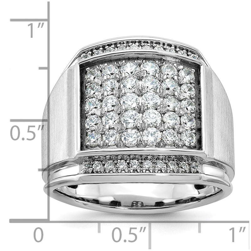14k White Gold IBGoodman Men's Polished & Satin Cluster Ring Mounting