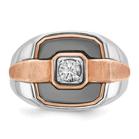 14k White & Rose Gold IBGoodman Men's Polished & Satin Ring Mounting