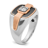 14k White & Rose Gold IBGoodman Men's Polished & Satin Ring Mounting