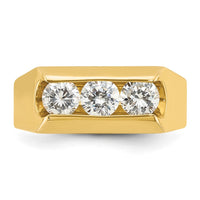 14k IBGoodman Men's Polished 3-Stone Diamond Ring