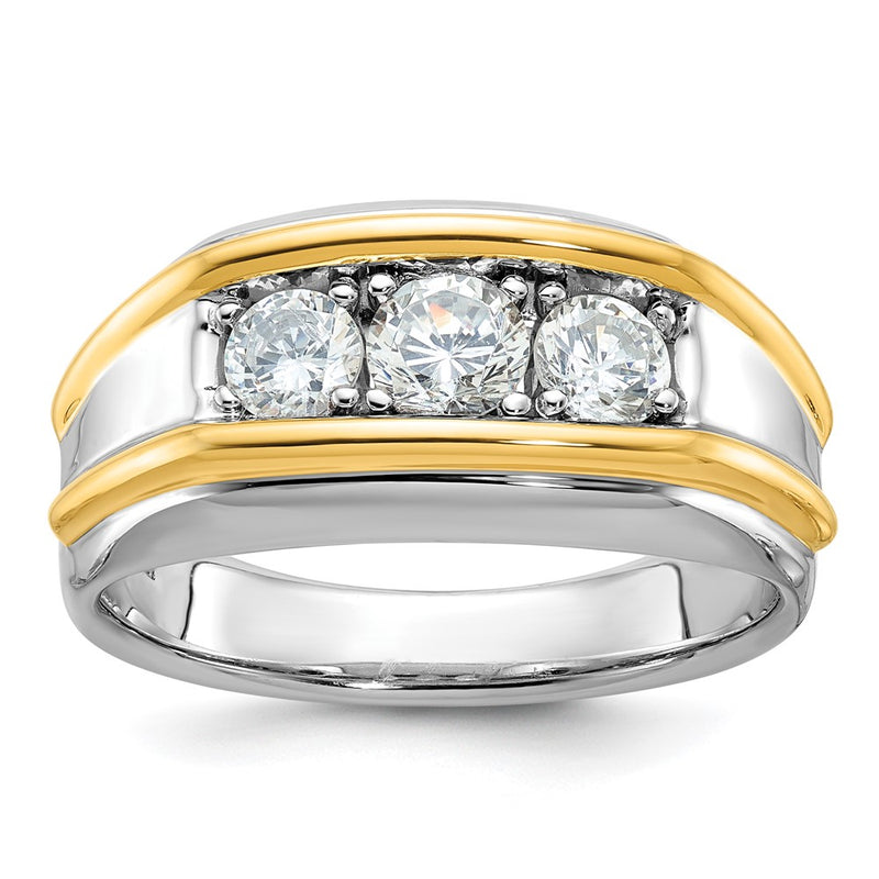 14k Two-tone IBGoodman Men's Diamond Complete Ring