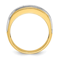 14k Two-tone IBGoodman Men's Polished & Satin 7-Stone Ring Mounting