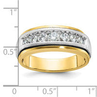 14k Two-tone IBGoodman Men's Polished & Satin 7-Stone Ring Mounting