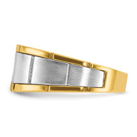 14k Two-tone IBGoodman Men's Polished and Satin Diamond Ring Mounting