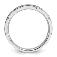 14k White Gold IBGoodman Men's Polished & Textured Solitaire Ring Mtg