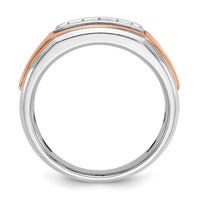 14k White & Rose Gold IBGoodman Men's Polished 5-Stone Ring Mounting
