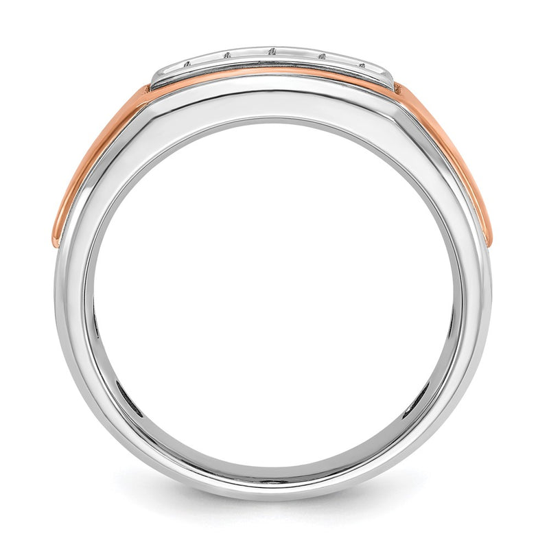 14k White & Rose Gold IBGoodman Men's Polished 5-Stone Ring Mounting