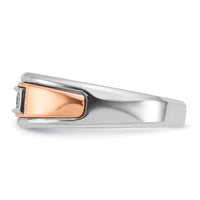 14k White & Rose Gold IBGoodman Men's Polished 5-Stone Ring Mounting