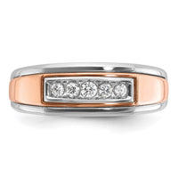 14k White & Rose Gold IBGoodman Men's Polished 5-Stone Ring Mounting