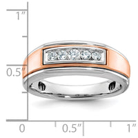 14k White & Rose Gold IBGoodman Men's Polished 5-Stone Ring Mounting
