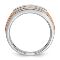 14k White/Rose Gold IBGoodman Men's Polished 5-Stone Diamond Ring