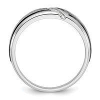 14kw w/ Black RH IBGoodman Men's Polish/Satin AA Diamond Ring