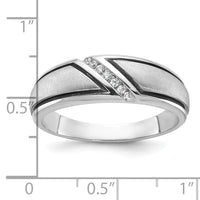 14kw w/ Black RH IBGoodman Men's Polish/Satin AA Diamond Ring