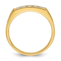 14k IBGoodman Men's Polished Satin & Grooved 2-Row Ring Mounting