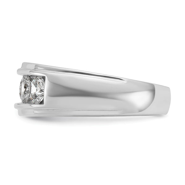 14kw IBGoodman Men's Polished & Grooved 5-Stone Diamond Ring