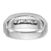 14kw IBGoodman Men's Polished & Grooved 5-Stone Diamond Ring