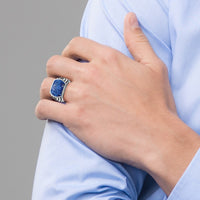 14k White Gold IBGoodman Men's Lapis Ring Mounting