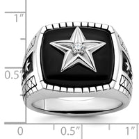 14k White Gold IBGoodman Men's Onyx and Diamond Ring Mounting