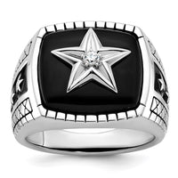 14k White Gold IBGoodman Men's Onyx and Diamond Ring Mounting