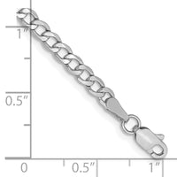 14k White Gold 3.35mm Semi-Solid Curb Chain