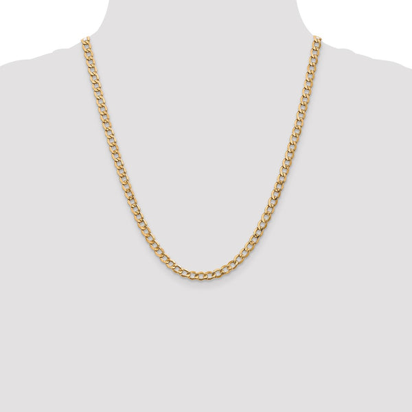 14k 5.25mm Semi-Solid Curb Chain