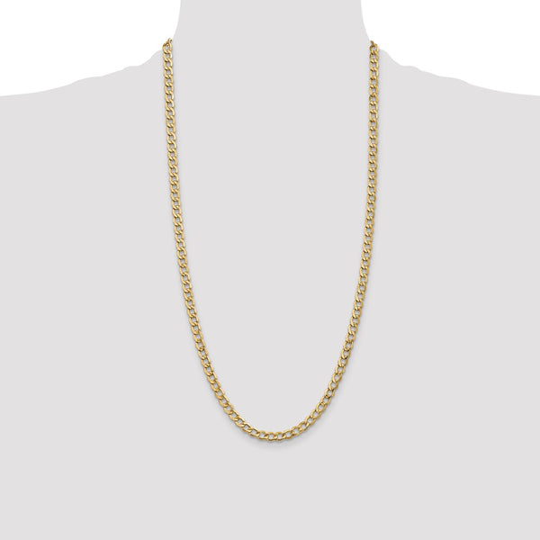 14k 5.25mm Semi-Solid Curb Chain