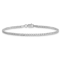 14k White Gold 2.5mm Semi-Solid Curb Chain