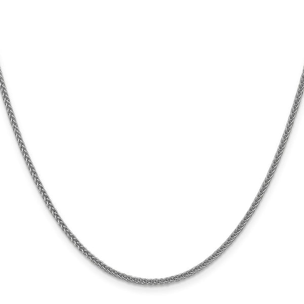 14k White Gold 2mm Semi-solid 3-Wire Wheat Chain