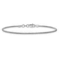 14k White Gold 1.5mm Semi-Solid Round Box Chain
