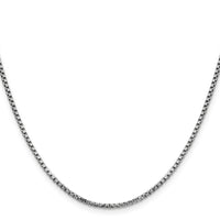 14k White Gold 1.75mm Semi-Solid Round Box Chain