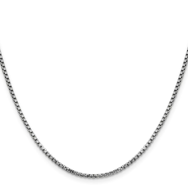14k White Gold 1.75mm Semi-Solid Round Box Chain