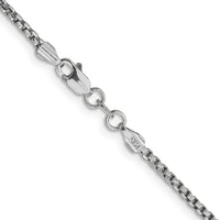 14k White Gold 1.75mm Semi-Solid Round Box Chain