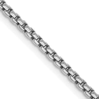 14k White Gold 1.75mm Semi-Solid Round Box Chain