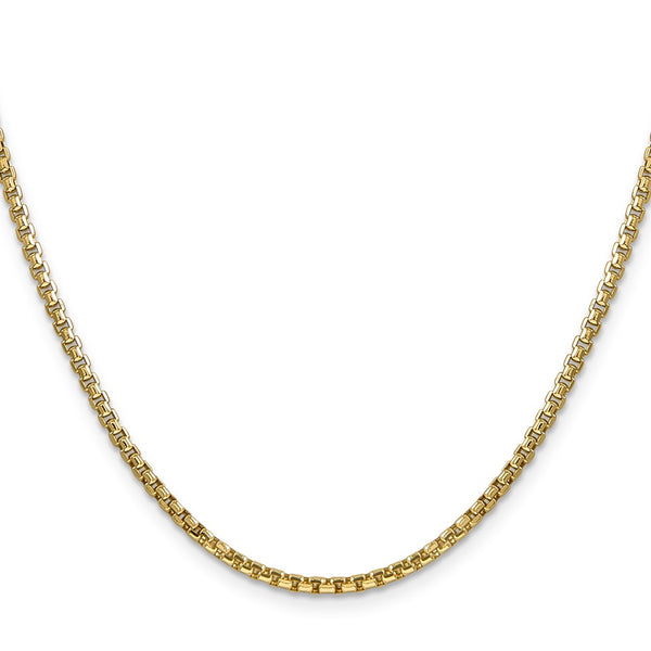 14k 2.45mm Semi-Solid Round Box Chain