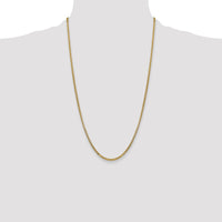 14k 2.45mm Semi-Solid Round Box Chain