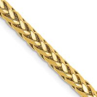 14k 3.1mm Semi-solid D/C Wheat Chain