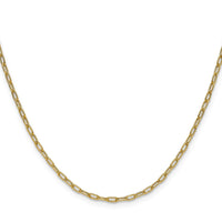 14k 2.2mm Semi-Solid Beveled Paperclip Chain