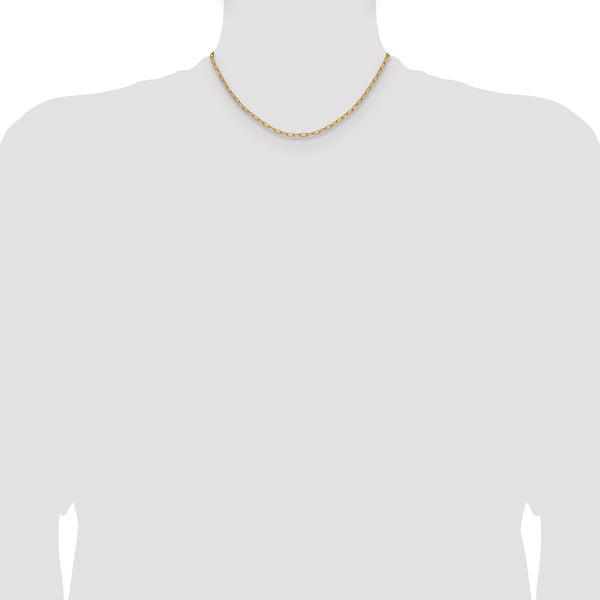 14k 3.0mm Semi-Solid Beveled Paperclip Chain