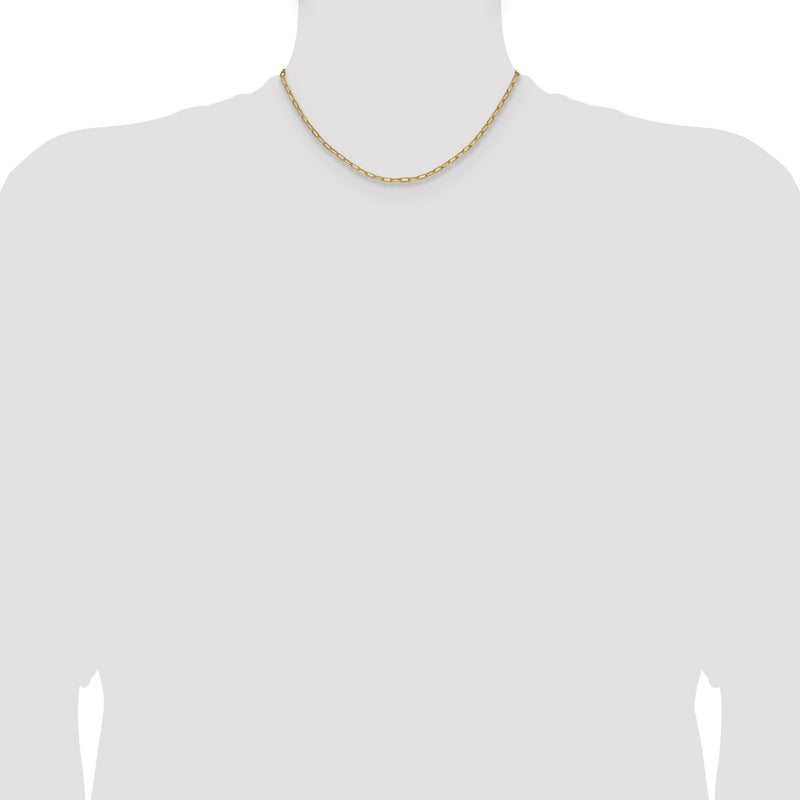 14k 3.0mm Semi-Solid Beveled Paperclip Chain